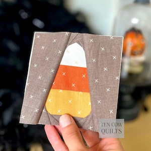 Halloween Candy Quilt Block, Foundation Paper Piecing, Multiple Sizes, PDF Download, Corn Candy