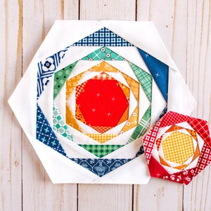 Cartamodello per patchwork con esagoni intrecciati, FPP, diverse misure,