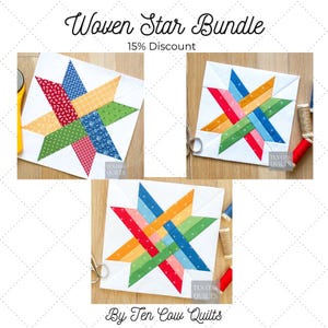 Lot tissé étoiles, motifs de papier de base, blocs de courtepointe, FPP, téléchargement PDF