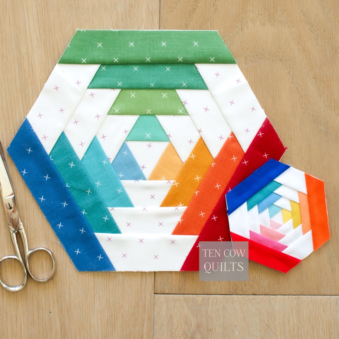 Triangle Hexagon 6 Sizes Included, Foundation Paper Pieced Pattern, FPP ...
