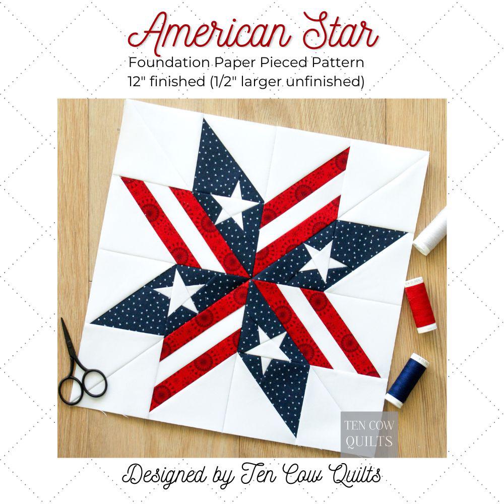 American Star, FPP Pattern, USA, Patriotic, Flag, PDF Download - Etsy