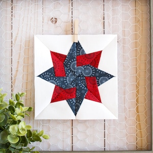 Knotted Star Foundation Paper Piecing Pattern, FPP, Quilt Block, 5-inch, 6-inch, 8-inch, 9-inch, 10-inch, 12-inch image 3