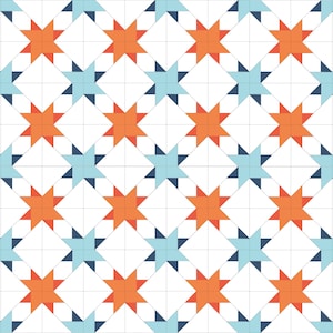 Star Square Foundation Paper Piecing Pattern, FPP, Star Quilt Block, PDF Download, Scrap Quilt, image 9