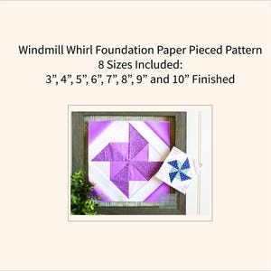Mönster för quiltblock till Windmill Pinwheel: FPP Double Pinwheel (PDF-utskrivbar) bild 2