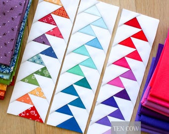 Wandering Flying Geese Quilt Block Pattern: FPP Border Strip (PDF Download, 4 Sizes Included) Double, Migrating Geese