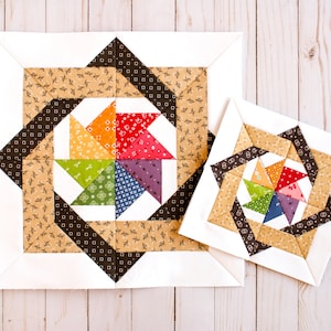 Das Papiermuster ist gemustert und genäht, Patchworkblock, verschiedene Größen, PDF-Download