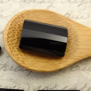 Black Onyx Faceted Rectangle Focal Bead for Jewelry Making and Wire Wrapping, Black Onyx Pendant Beads, Qty 1 (one), 20x15mm