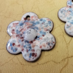 Torch Fired Enamel Charms, Artisan Made Enamel Earring Components for Jewelry Making, Handmade Enamel and Copper Charms