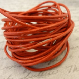 Genuine Leather Cord Red 1mm for Bead Stringing, Crafts, Jewelry Making - 10 Feet