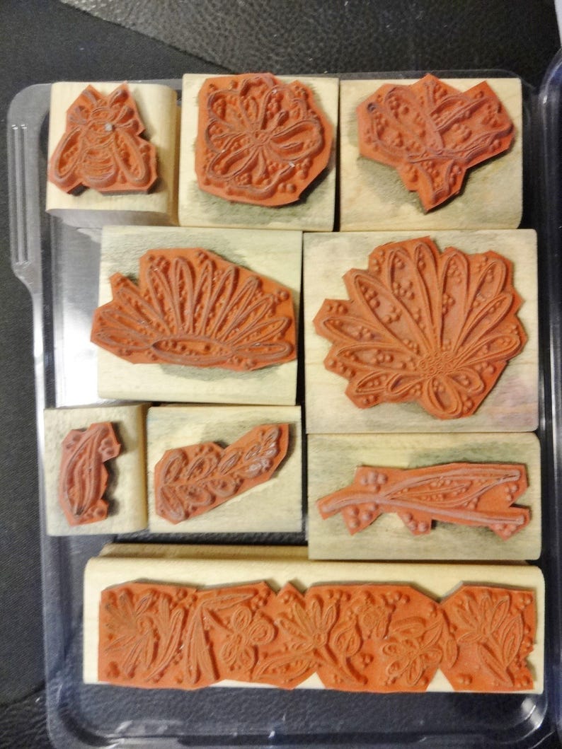 Floral Rubber Stamp Set – Retired Stampin' Up! Wood Mounted Stamps image 4