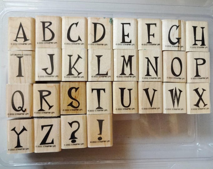 Upper Case Letters - Stampin' Up! Retired Wood Mount Rubber Stamp Set ...