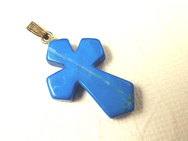 Turquoise Howlite Cross Pendant Stone Beading Supply Gemstone