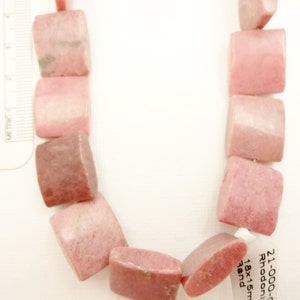 Rhodonite Beads, Rhodonite Flat Rectangle Beads, 18x15mm, Pink Stone Beads, Qty 4, Natural Gemstone Beads image 2