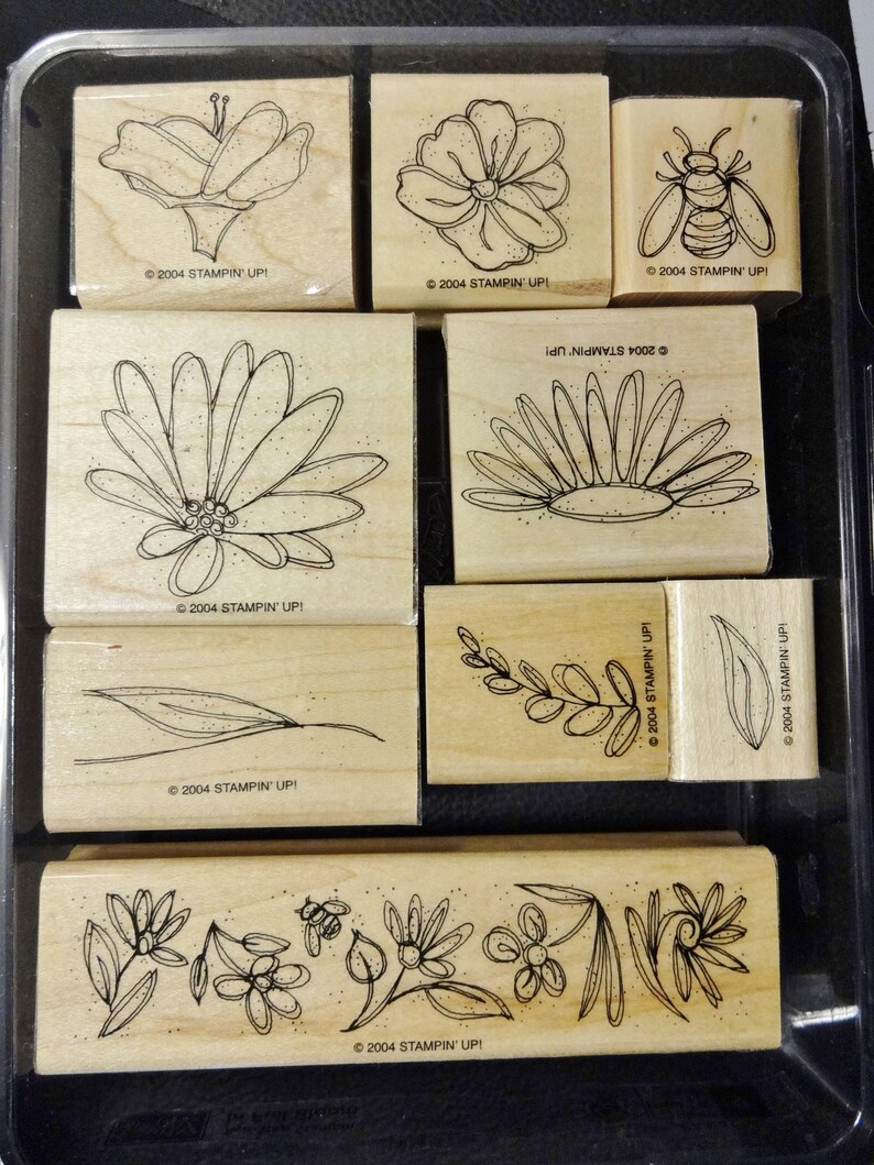 Floral Rubber Stamp Set – Retired Stampin' Up! Wood Mounted Stamps image 2
