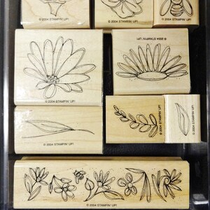 Floral Rubber Stamp Set – Retired Stampin' Up! Wood Mounted Stamps image 1