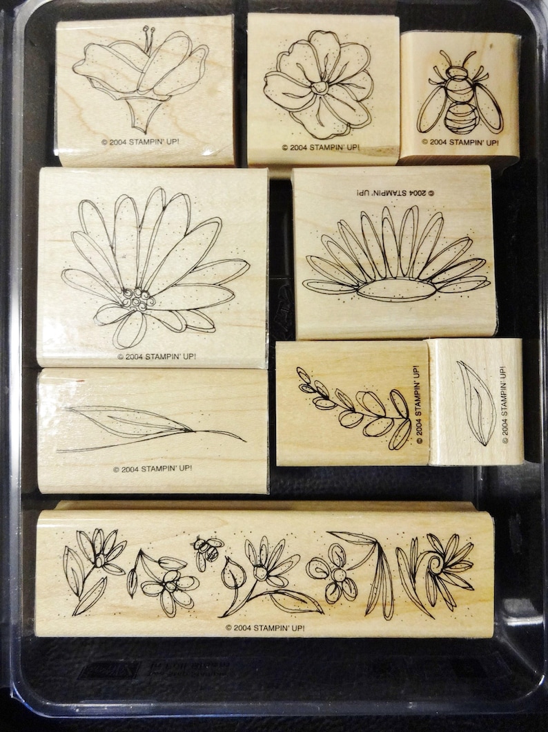 Floral Rubber Stamp Set – Retired Stampin' Up! Wood Mounted Stamps image 1