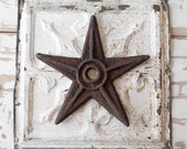 19th Century Antique Cast Iron Masonry Anchor Star Architectural Building Tie