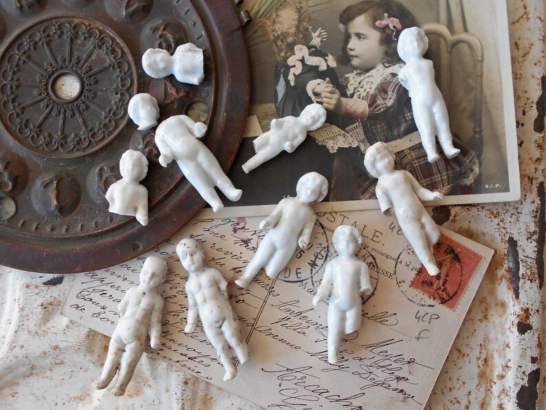 Antique Damaged Frozen Charlotte Dolls & Parts Assortment / image 0