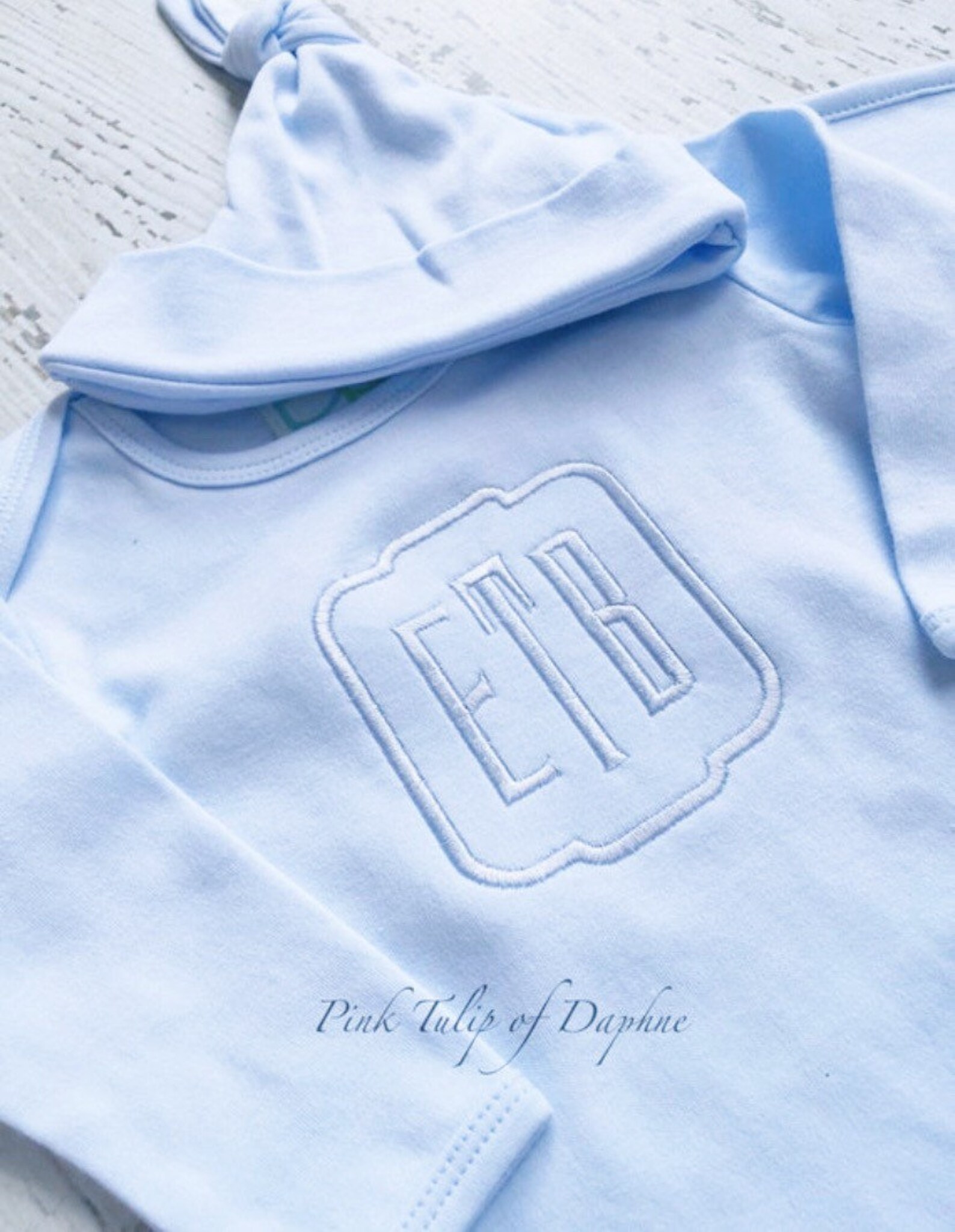 Infant Boy Gown Newborn Gown Tone on Tone Baby Boy Etsy