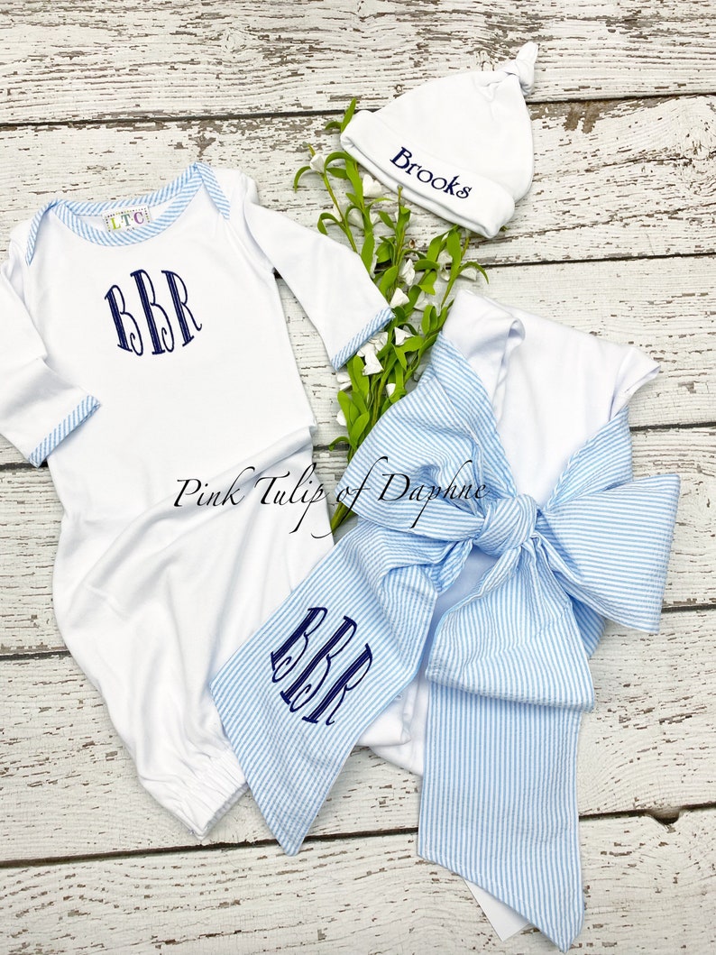 Swaddle Blanket With Bow and Gown Set Newborn Swaddle Blanket Etsy