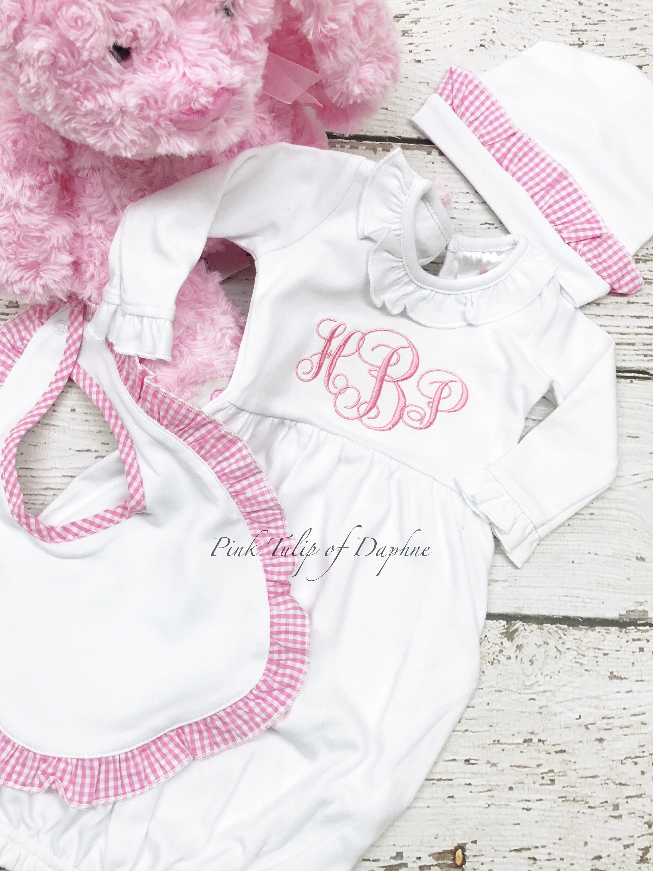 baby girl monogrammed gown