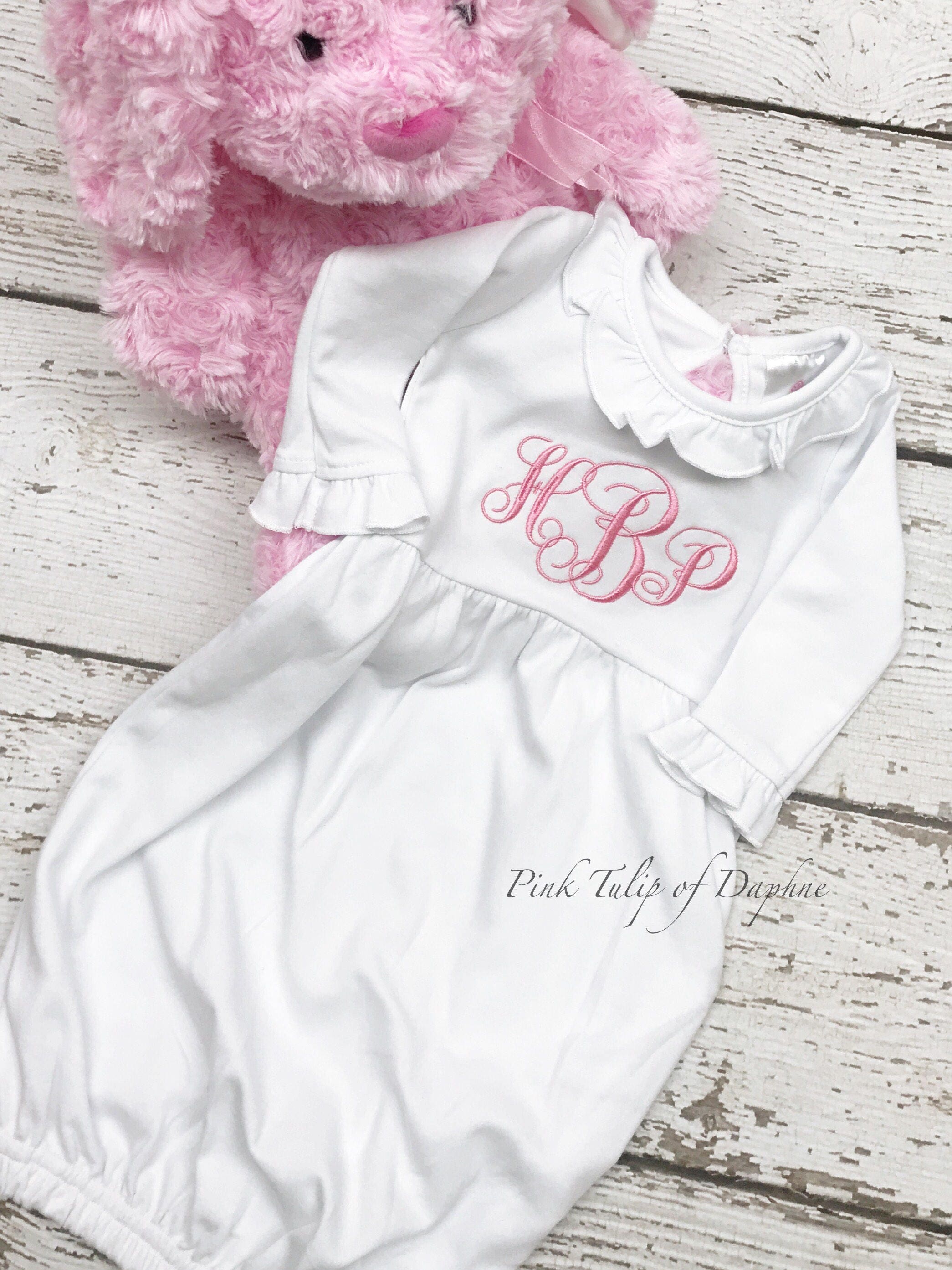 baby girl monogrammed gown