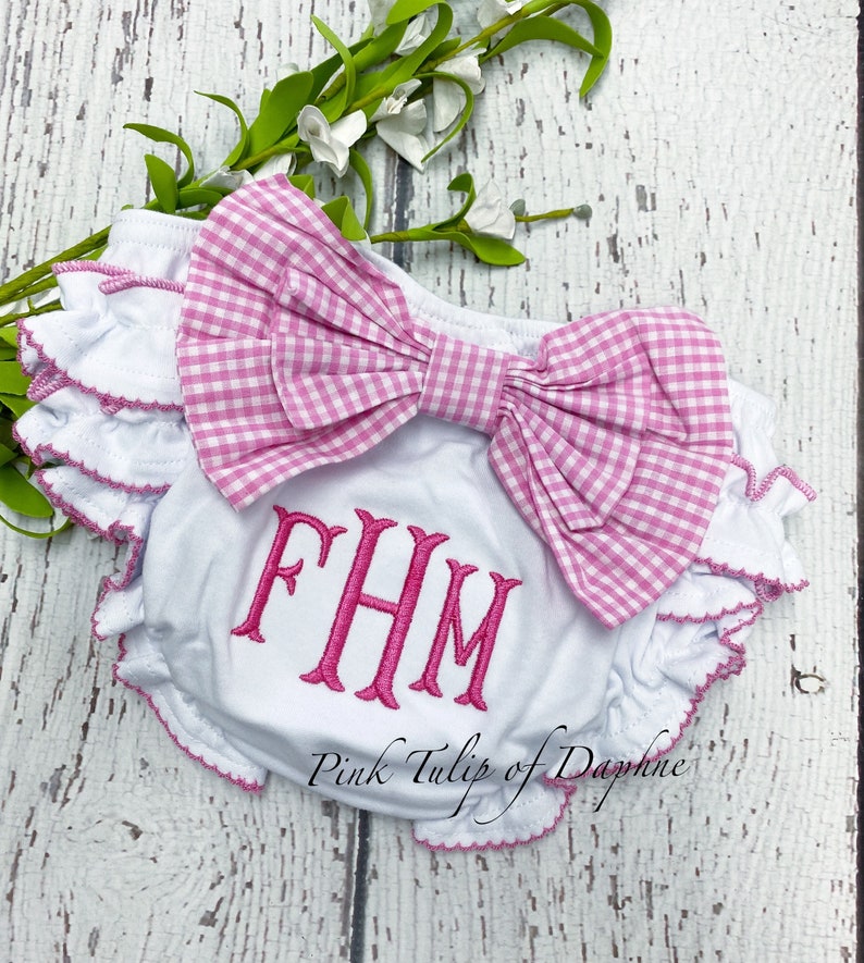 Adelaide Floral Bow Detail Bloomers in Pink (1mth-2yrs)