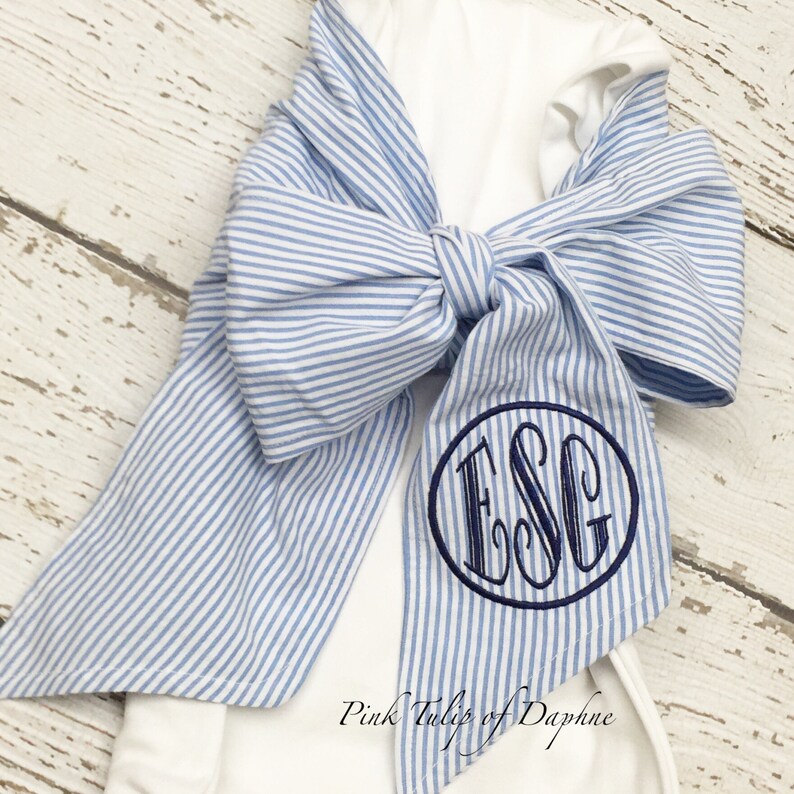 Baby swaddle blanket Blue swaddle blanket bow sash blanket Etsy