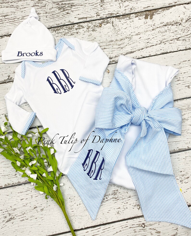 Swaddle Blanket With Bow and Gown Set Newborn Swaddle Blanket Etsy