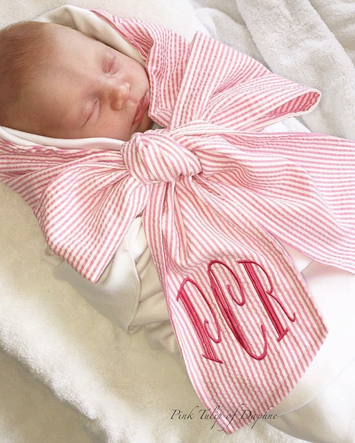 Baby Swaddle Blanket Pink Swaddle Blanket Bow Sash Blanket Etsy