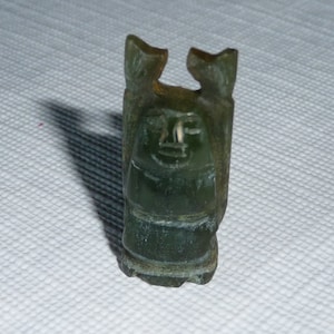 Carved Green Jade Miniature Hotei Figurine