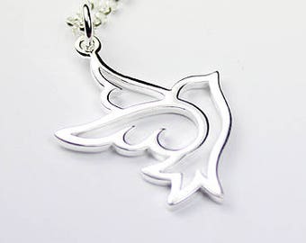 Dove charm necklace silver peace dove necklace dove charm dove necklace  bird charm peace bird necklace silver dove necklace dove jewelry