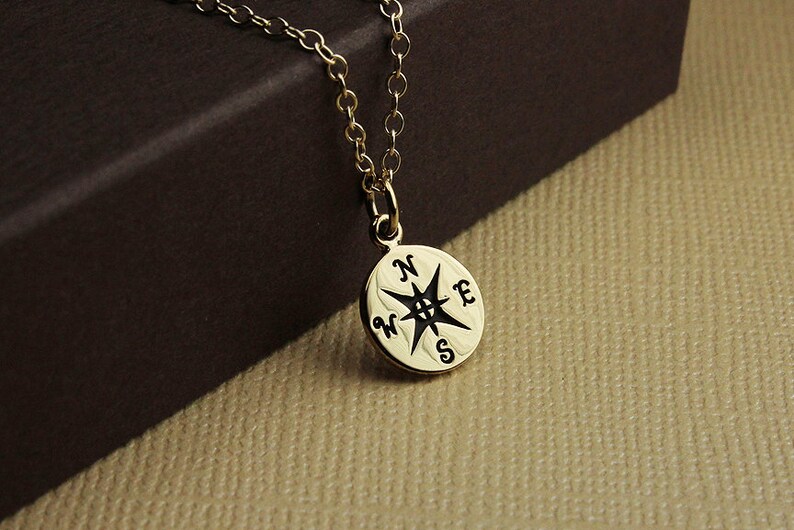 Gold Compass Necklace Graduation Gift Gift for Traveler Gift Etsy