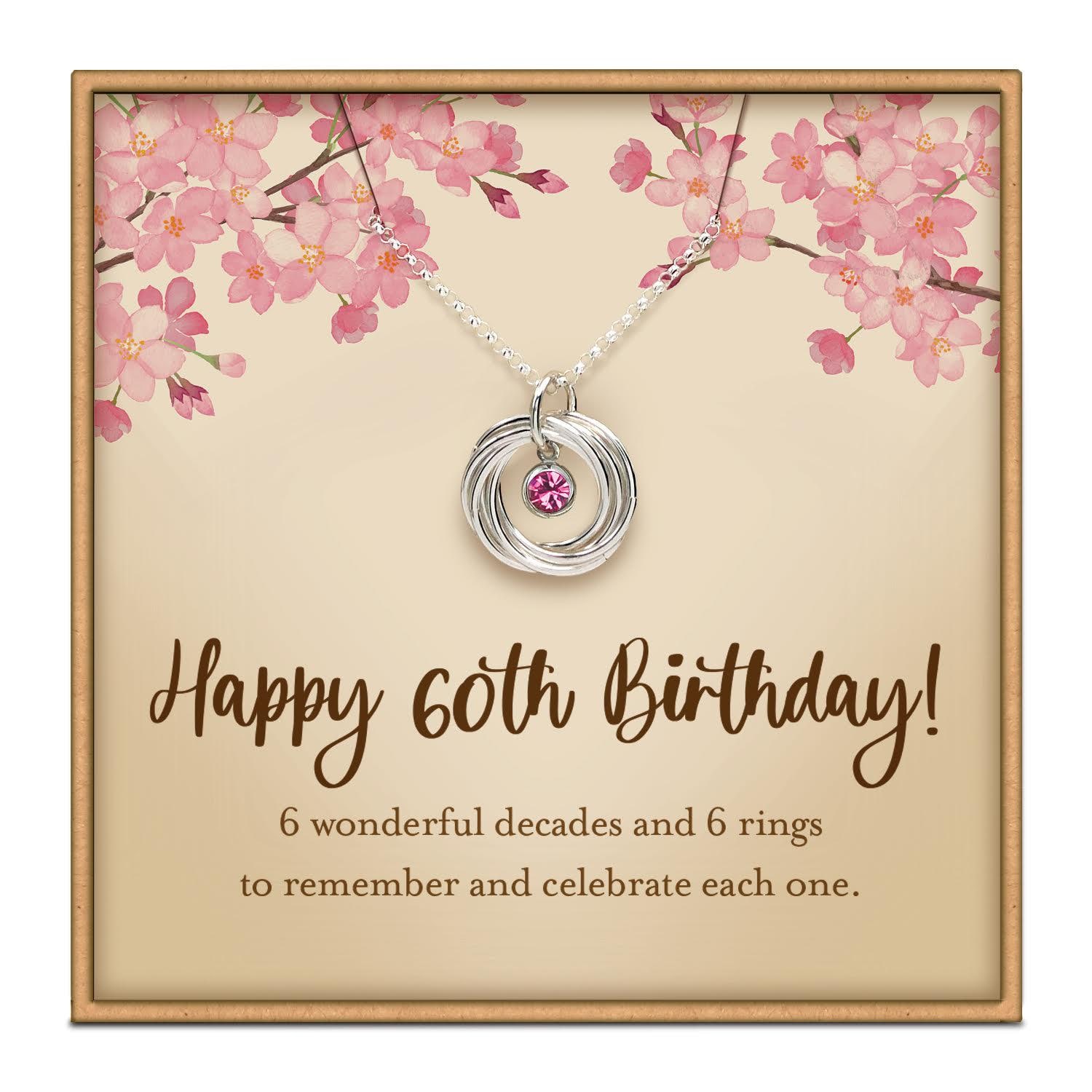 60th Birthday Gift, BIRTHSTONE Necklace, Sterling Silver Birthday Necklace, 60th Birthday, 6 decades necklace, 60th birthday jewelry