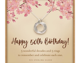 925 sterling silver 50th birthday necklace