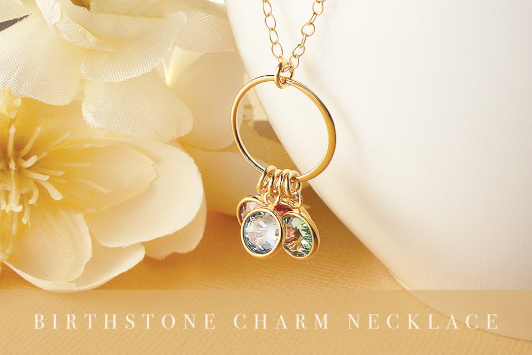 Charm Necklace Grandchildren Initial Necklace