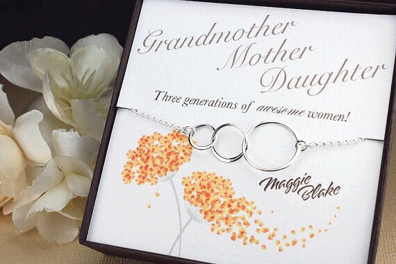Grandma mom and daughter necklace discount