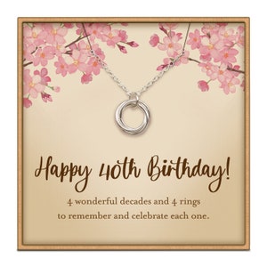 40th birthday gift for her 40th birthday gifts for women necklace forty birthday sister fortieth birthday gift 40th best friend gift wife