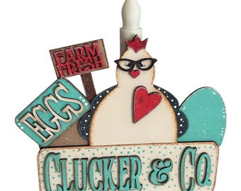 Hand-Painted 3D Laser Cut Chicken Eggs Flameless LED Candle Holder – Clucker & Company Farmhouse Decor