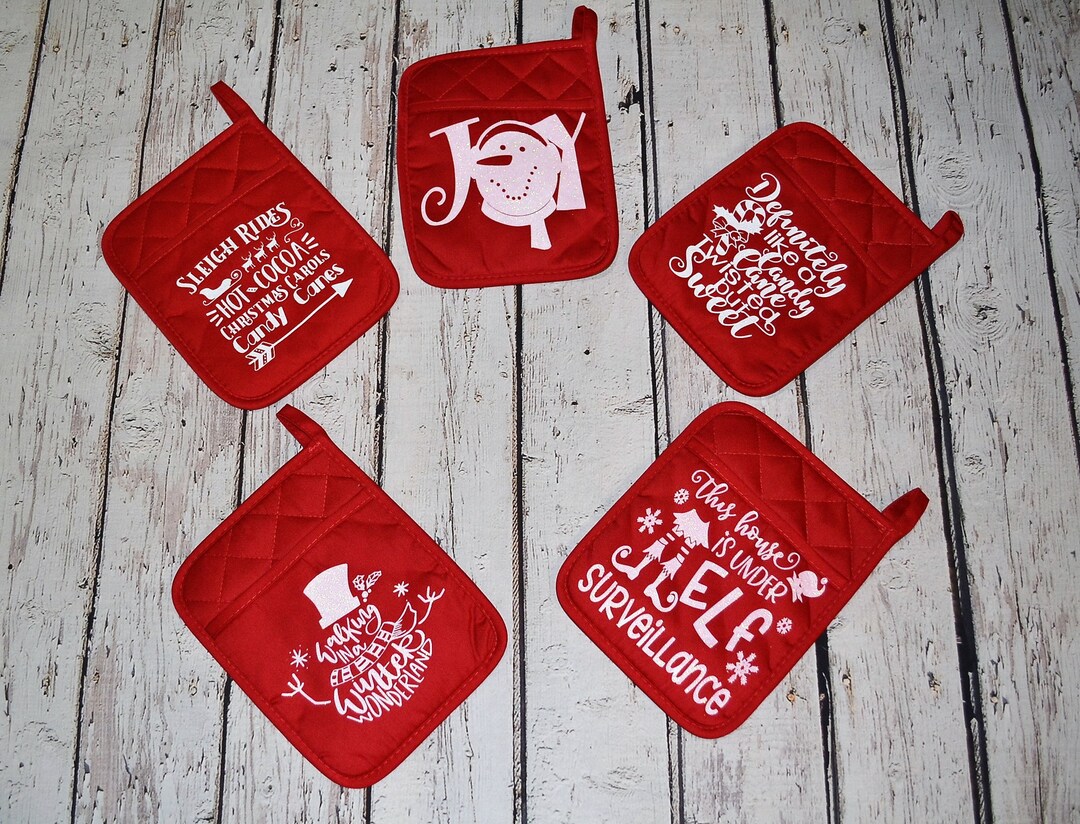 Christmas Holiday Oven Mitt With Saying Oven Mitts Pot - Etsy