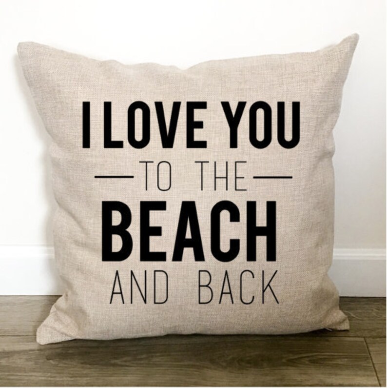 Love You To The Beach Beach Decor Beach Throw Pillow Etsy