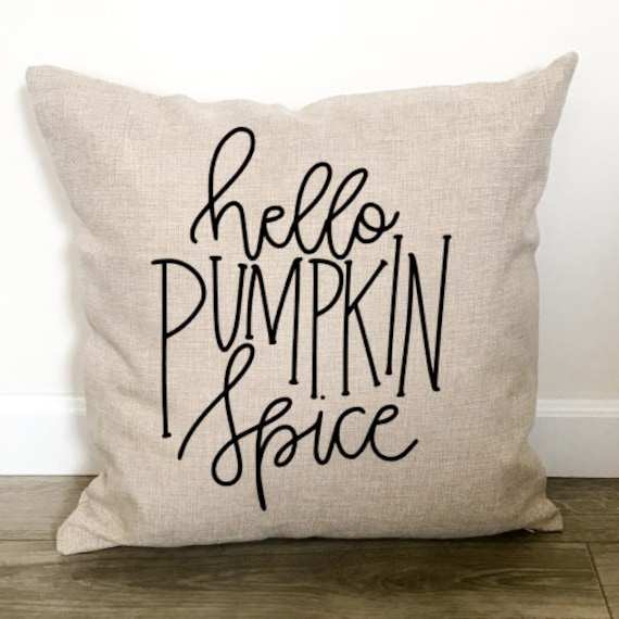 Hello Pumpkin Spice Throw Pillow 