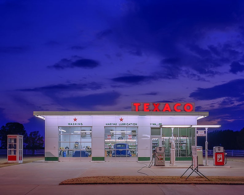 Classic Texaco Station The Texas Company Mid Century Modern Etsy