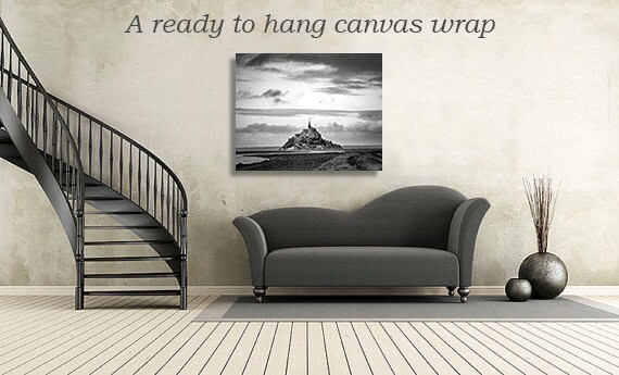 Mont Saint Michel Saint Michaels Mount Black And White Fine Etsy