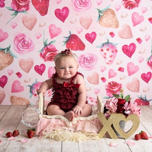 Berry Much - Printed Photography Backdrops - Valentine&#39;s Day Background - Valentines Day Backdrop - Valentine&#39;s Day Backdrop