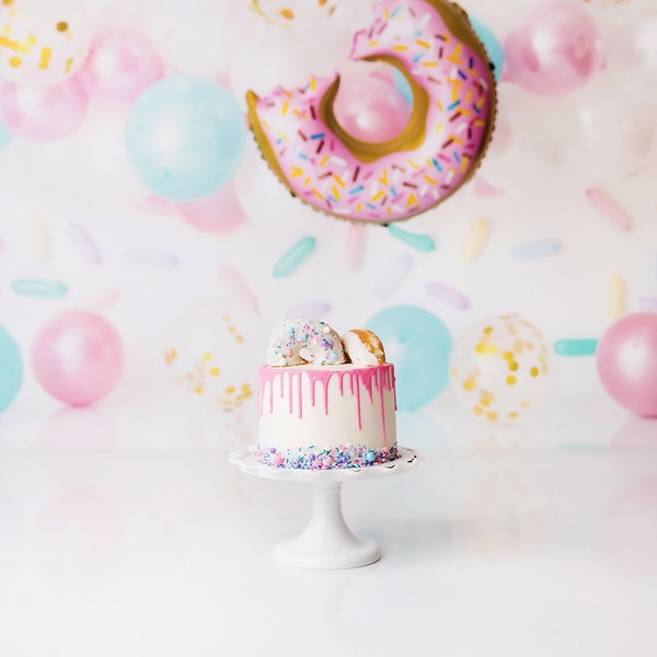 Donut Party - Printed Photography Backdrops - Donut Backdrop - Donut Birthday Background - Donut Party Backdrop - Donut Cake Smash Party