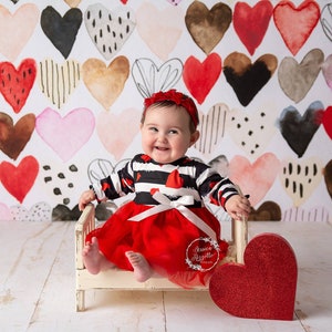 Heart Rush - Printed Photography Backdrops - Valentine&#39;s Day Background - Valentine&#39;s Backdrop - Valentines Day Backdrop - Raining Hearts