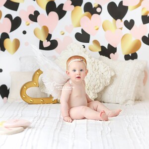 Adore - Printed Photography Backdrops - Valentine&#39;s Day Background - Valentines Day Backdrop - Valentines Day Backdrops - Raining Hearts