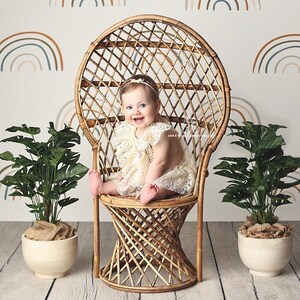 Cara Rainbow - Printed Photography Backdrop - Gender Neutral Portrait Backdrop - Boho Cake Smash Background - Boho Party Backdrop
