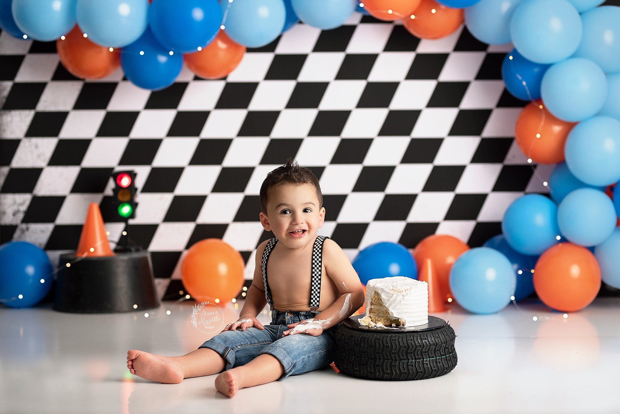 Racer - Printed Photography Backdrops - Boy Cake Smash Background - Car ...
